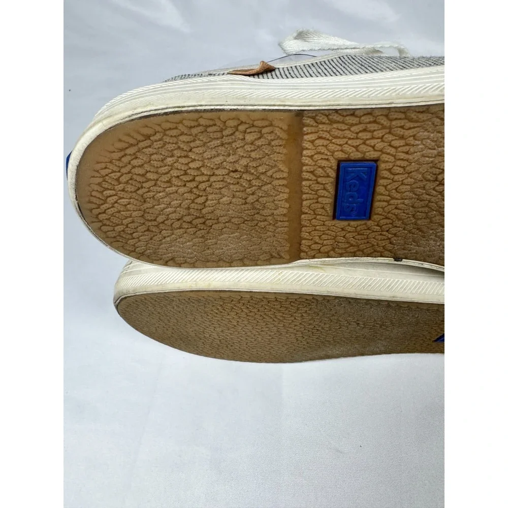 Keds Jump Kick WF59175 Womens US 6.5 Comfort Shoes Beige Black Striped Sneakers